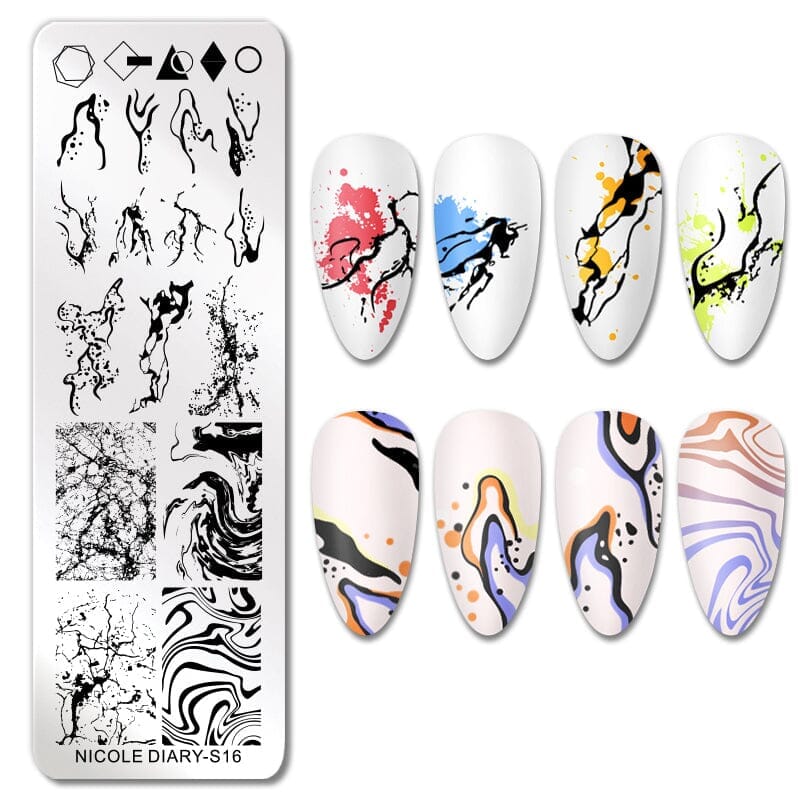 Rectangle Nail Stamping Plates Stamping Nail BORN PRETTY S16