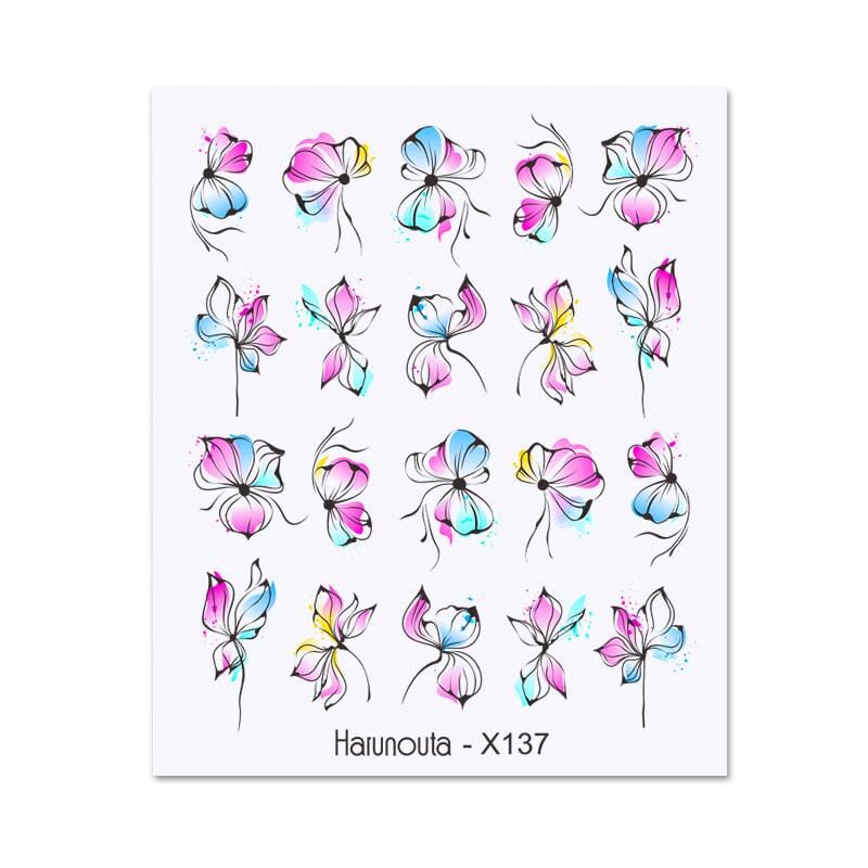 Water Decals Nail Sticker X137 Nail Sticker Harunouta
