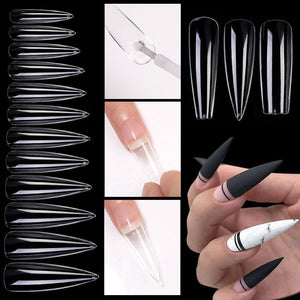 48pcs Almond Transparent False Nail Tips Nail Tips No Brand
