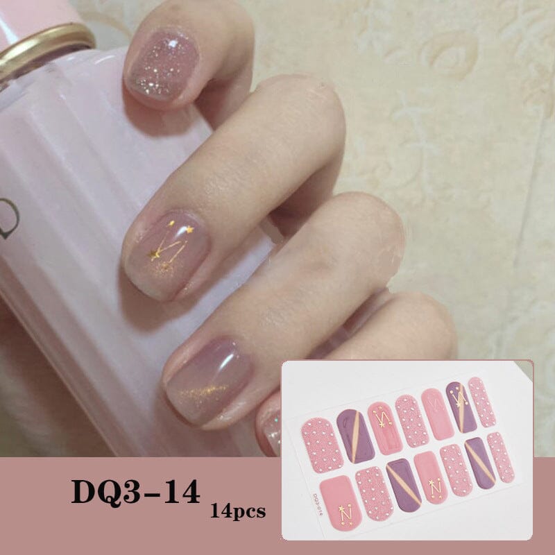 14 Tips Full Cover Nail Stickers DQ Series Clearance No Brand DQ3-14