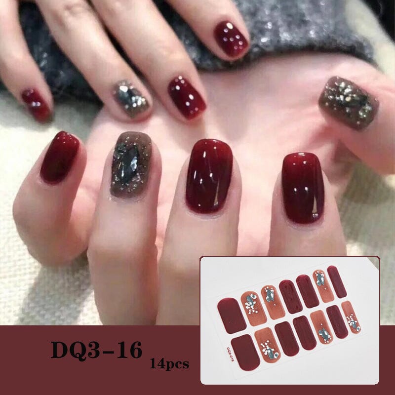 14 Tips Full Cover Nail Stickers DQ Series Clearance No Brand