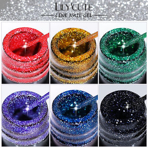 Reflective Glitter Line Gel 5ml Gel Nail Polish LILYCUTE