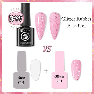 Gold Glitter Rubber Base Gel 7ml Clearance UR SUGAR