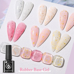 Gold Glitter Rubber Base Gel 7ml Clearance UR SUGAR