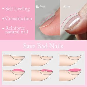 Glitter Rubber Base Gel URB019 7ml Base & Top Coat UR SUGAR