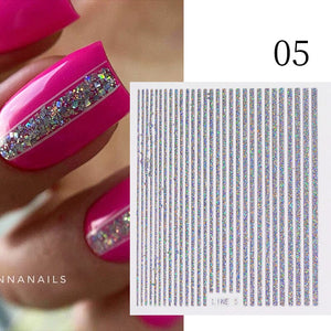 Glitter Line 3D Nail Sticker Clearance No Brand