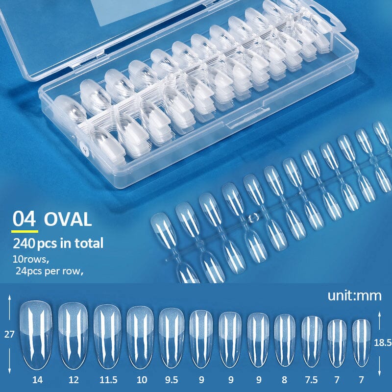 240pcs Oval Semi-Matte False Nail Tips Nail Tips KOSKOE
