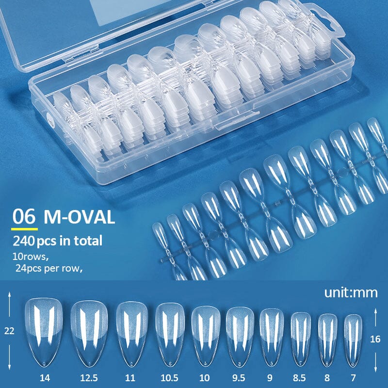 240pcs M-Oval Semi-Matte False Nail Tips Nail Tips KOSKOE