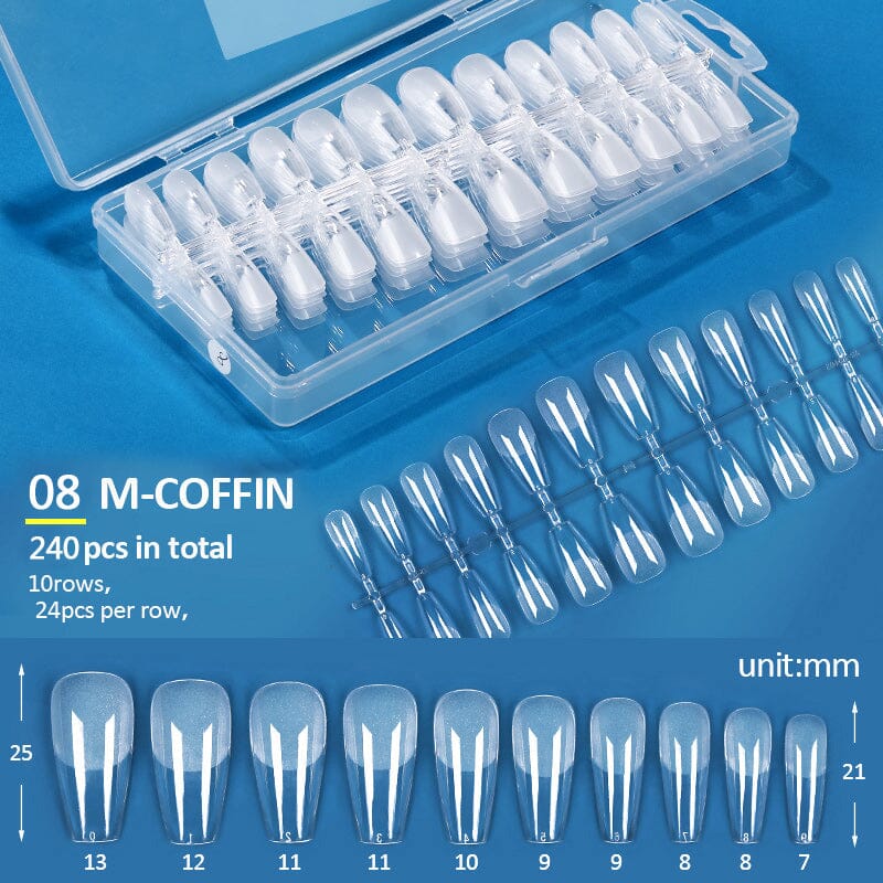 240pcs M-Coffin Semi-Matte False Nail Tips Nail Tips KOSKOE