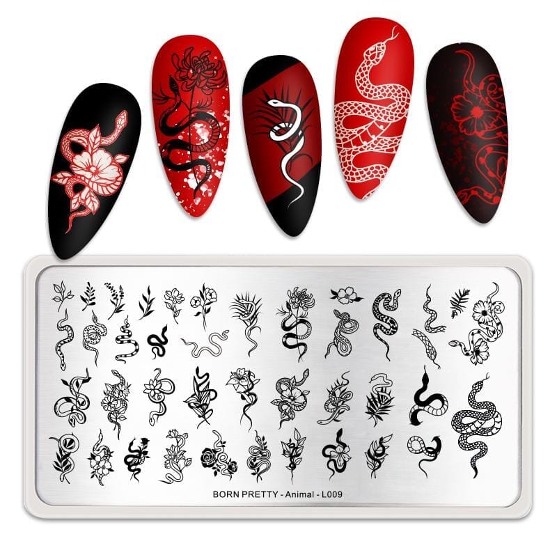 Rectangle Nail Stamping Plates Stamping Nail BORN PRETTY L009