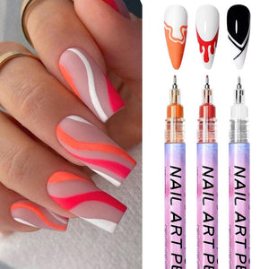 White Nail Art Drawing Pen Tools & Accessories No Brand
