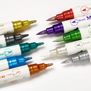 10 Colors Double Head Metal Painting Pen Tools & Accessories BORN PRETTY