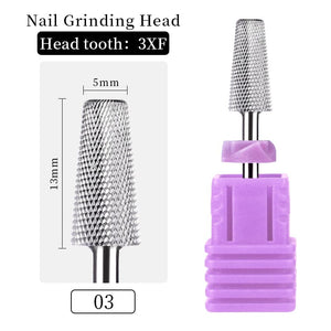 Nail Drill Bits Tungsten Carbide Tapered Flat Head 3XF Tools & Accessories No Brand