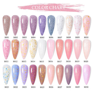Glitter Rubber Base Gel URB021 7ml Base & Top Coat UR SUGAR