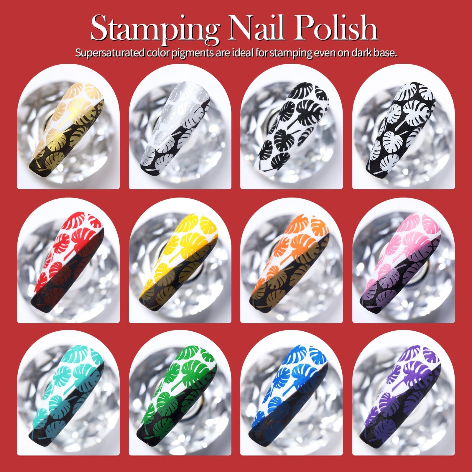 12 Colors Nail Stamping Polish Set Basic 10ml Stamping Nail BORN PRETTY