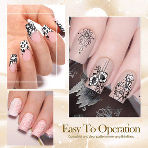 2 Bottles Black White Nail Stamping Polish 10ml Nail Polish BORN PRETTY