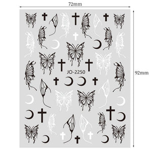 Silver Hollow Butterfly 3D Nail Stickers JO-2251 #06 Nail Art BORN PRETTY