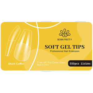 550Pcs Coffin Soft Gel Tips Tools & Accessories BORN PRETTY