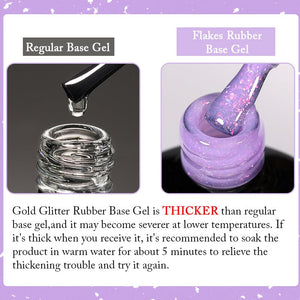 Flakes Rubber Base Gel URB031 7ml Base & Top Coat UR SUGAR