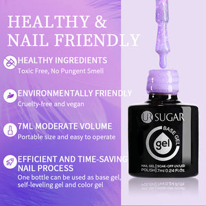 Flakes Rubber Base Gel URB031 7ml Base & Top Coat UR SUGAR