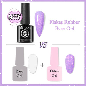 Flakes Rubber Base Gel URB032 7ml Base & Top Coat UR SUGAR