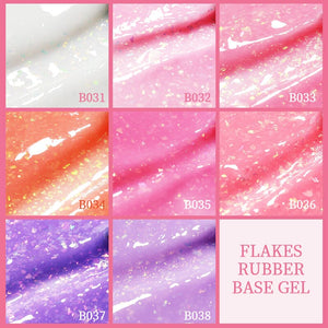 Flakes Rubber Base Gel URB032 7ml Base & Top Coat UR SUGAR