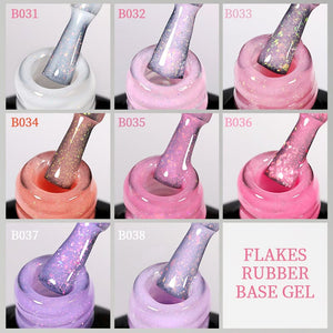 Flakes Rubber Base Gel URB032 7ml Base & Top Coat UR SUGAR