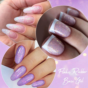 Flakes Rubber Base Gel URB032 7ml Base & Top Coat UR SUGAR