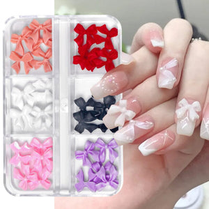 6 Grids Mixed Colors Bowknot #01 Nail Art No Brand