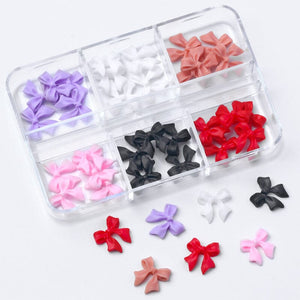 6 Grids Mixed Colors Bowknot #01 Nail Art No Brand