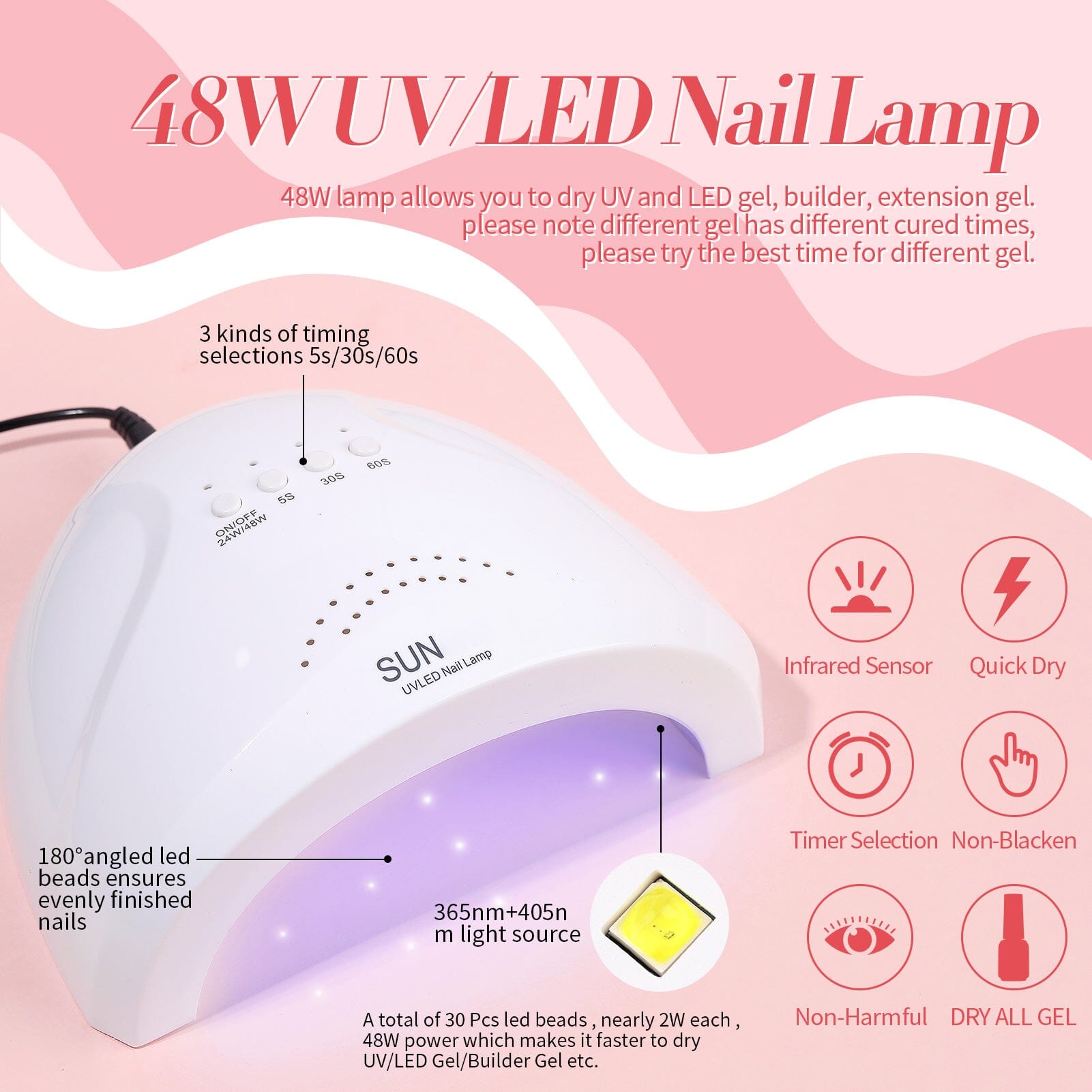 12 Colors All in One Starter Kit 48W US Type Plug Jelly Gel Polish 6ml Sets & Kits BORN PRETTY