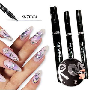 Metallic Nail Polish Painting Pen Tools & Accessories No Brand