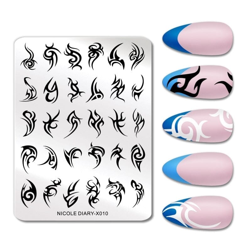 Rectangle Nail Stamping Plates Stamping Nail BORN PRETTY