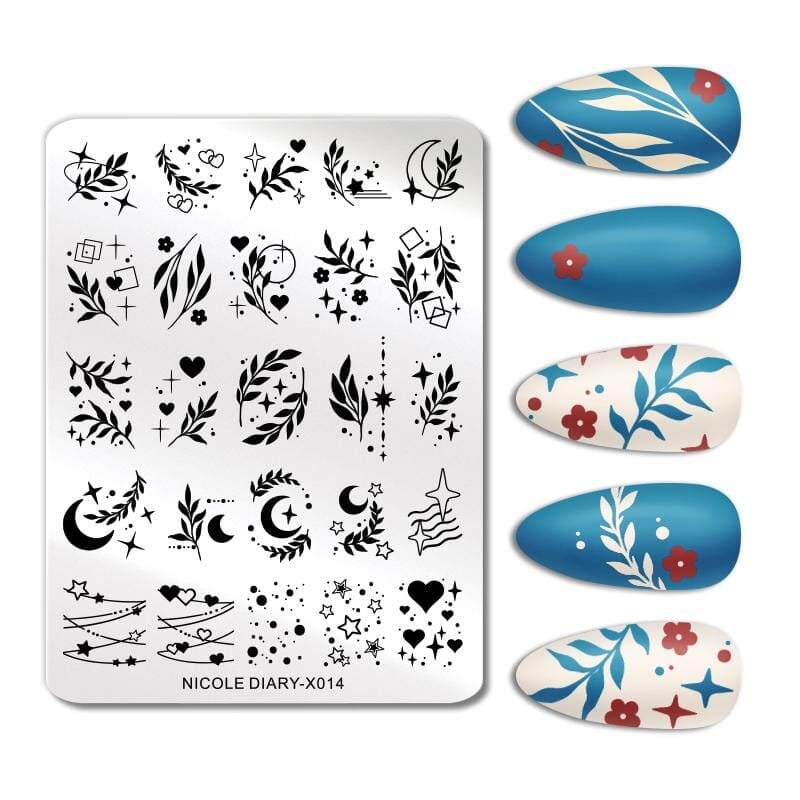 Rectangle Nail Stamping Plates Stamping Nail BORN PRETTY X014