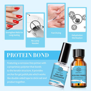 5 Bottles Functional Gel Nail Kit Gel Nail Polish BORN PRETTY