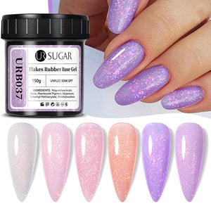 Flakes Rubber Base Gel URB031 150g Base & Top Coat UR SUGAR