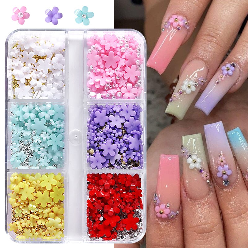 6 Grids Flowers 3D Nail Decoration Nail Decoration BORN PRETTY
