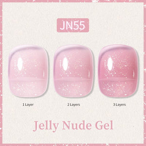 Glitter Nude Pink Jelly Nude Gel 10ml (JN51-JN74) Gel Nail Polish BORN PRETTY JN55