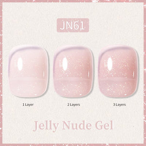 Glitter Nude Pink Jelly Nude Gel 10ml (JN51-JN74) Gel Nail Polish BORN PRETTY JN61