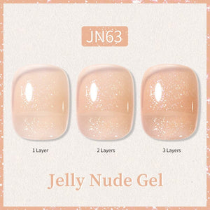 Glitter Nude Pink Jelly Nude Gel 10ml (JN51-JN74) Gel Nail Polish BORN PRETTY JN63