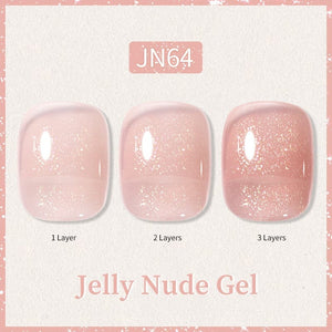Glitter Nude Pink Jelly Nude Gel 10ml (JN51-JN74) Gel Nail Polish BORN PRETTY JN64