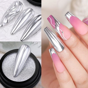 Metallic Mirror Effect Solid Chrome Nail Powder Nail Powder NICOLE DIARY NDC001