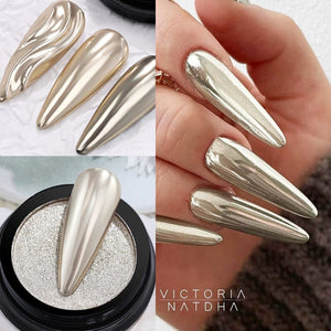 Metallic Mirror Effect Solid Chrome Nail Powder Nail Powder NICOLE DIARY NDC002