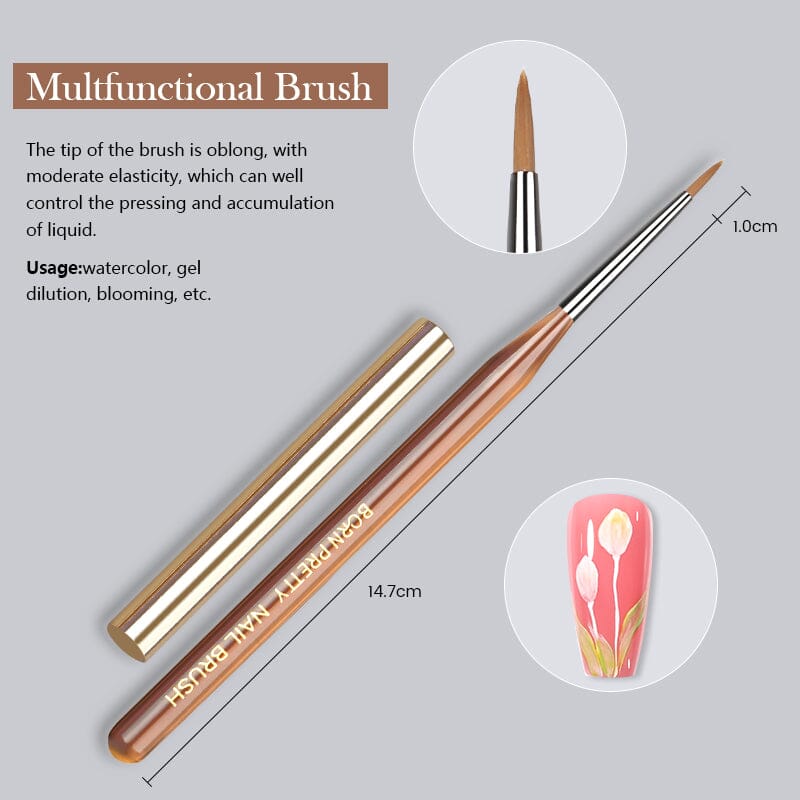Acrylic UV Nail Brush Tools & Accessories BORN PRETTY Multfunctional Brush