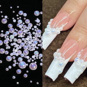 200pcs Half Round Flat Bottom Pearls #05 Nail Art No Brand