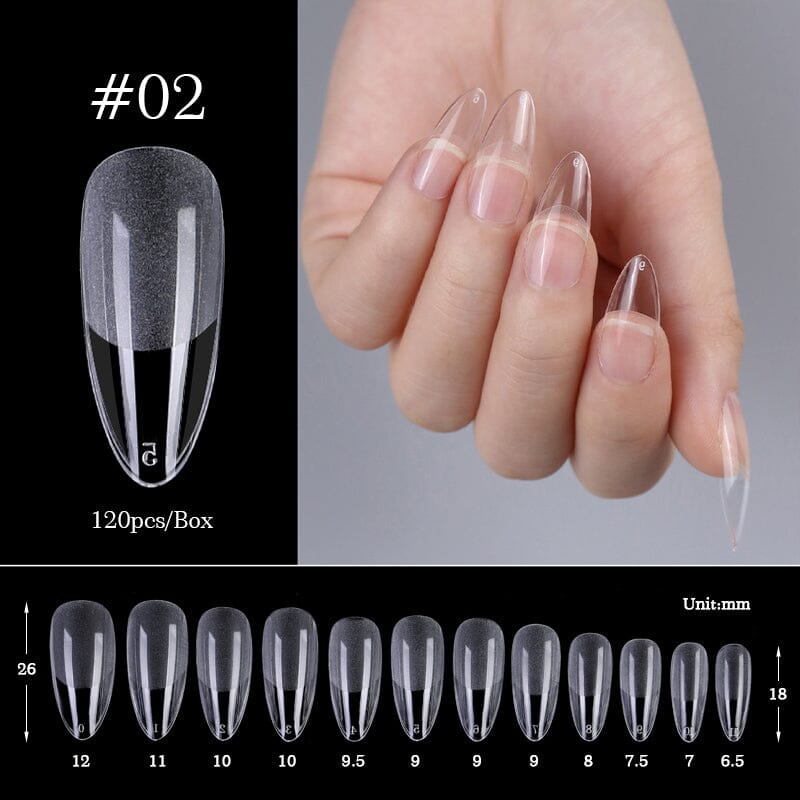 120pcs Almond Semi-frosted False Nail Tips Nail Tips No Brand