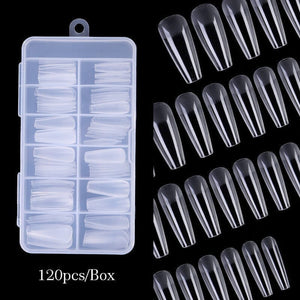 120pcs Almond Semi-frosted False Nail Tips Nail Tips No Brand