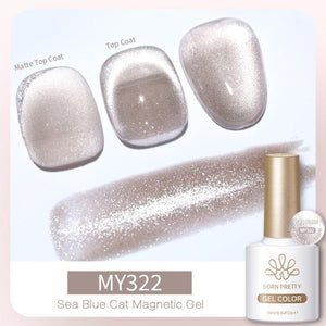 Crystal Cat Magnetic Gel MY322 Sea Blue 10ml Gel Nail Polish BORN PRETTY