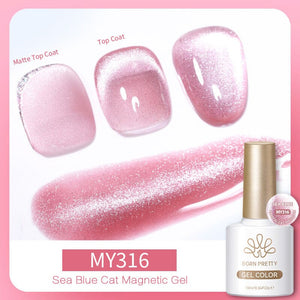 Crystal Cat Magnetic Gel MY316 Sea Blue 10ml Gel Nail Polish BORN PRETTY