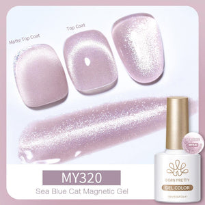 Crystal Cat Magnetic Gel MY320 Sea Blue 10ml Gel Nail Polish BORN PRETTY